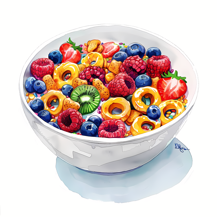 Cereal,Amazing Breakfast,Watercolor