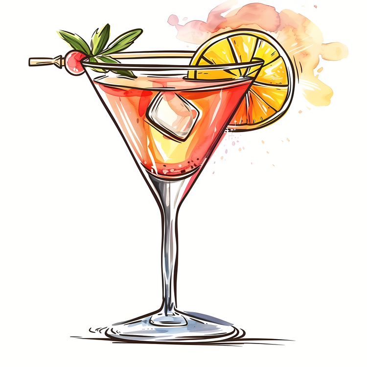 Cocktail Day,Margarita,Watercolor