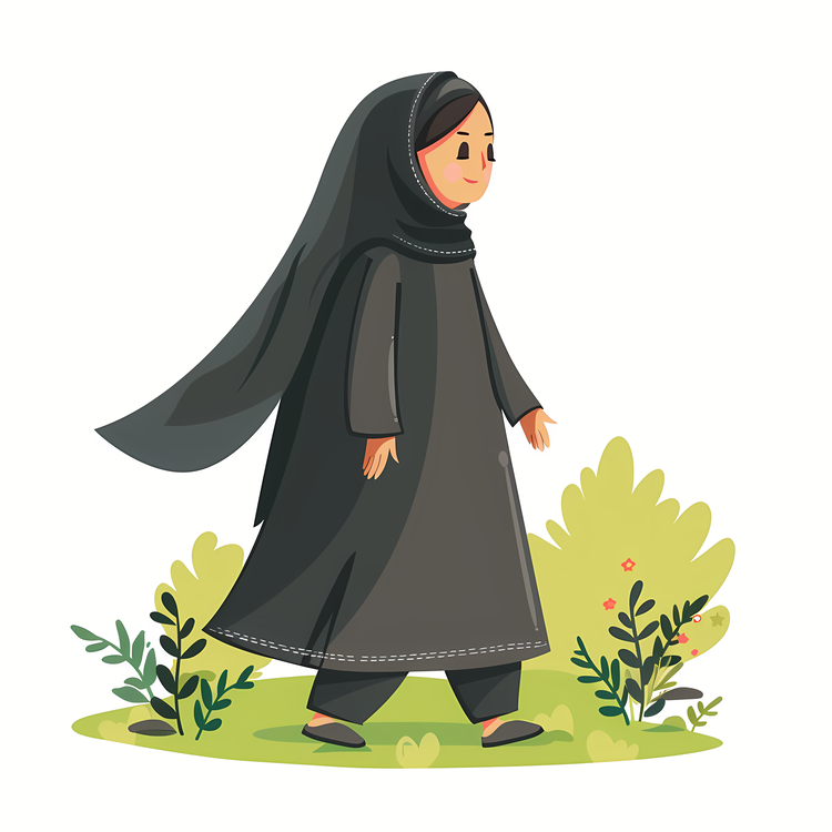 Woman With Veil,Cartoon,Fatima