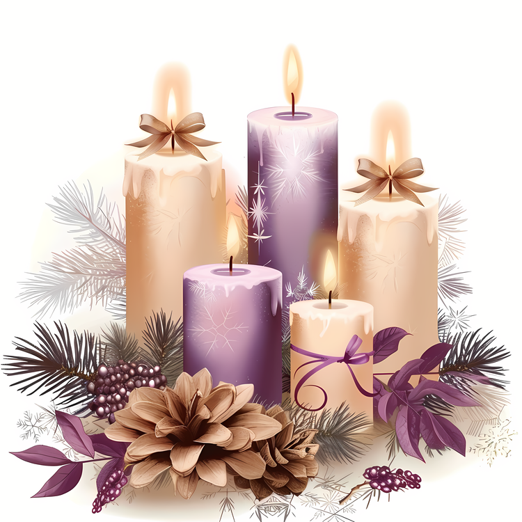 Christmas Candles,Candles,Purple