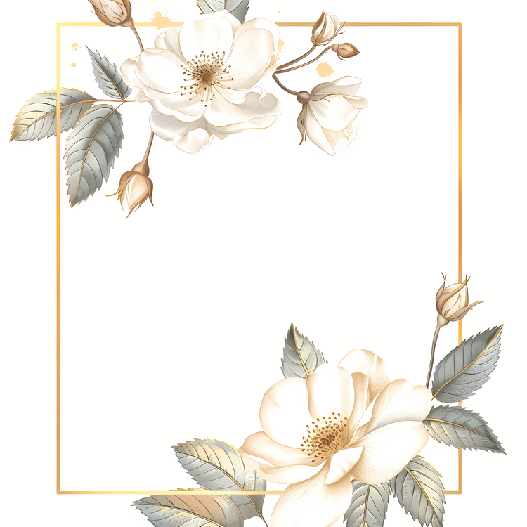 Wedding Frame,Flower Frame,White Rose Frame
