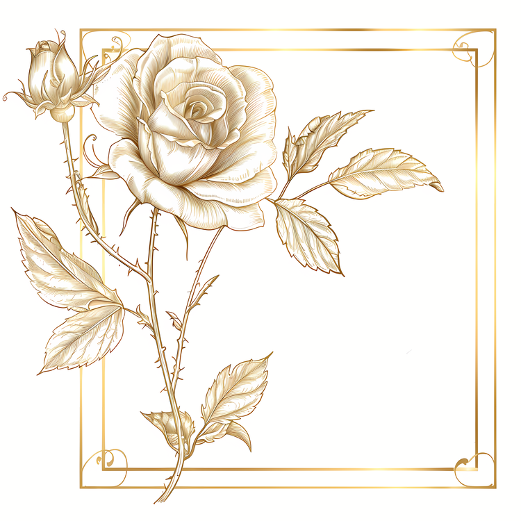 Wedding Frame,Rose,Golden
