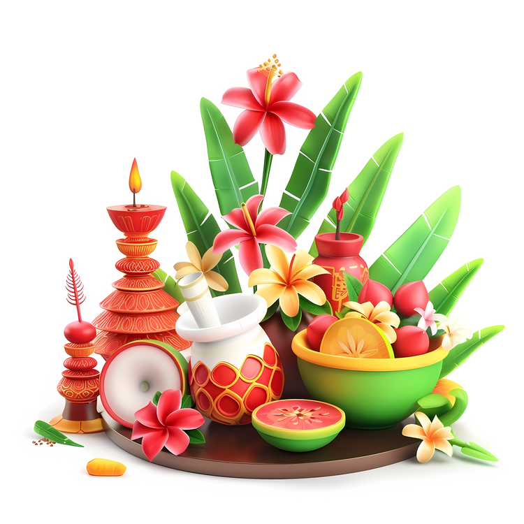 Songkran,Flower Arrangement,Coconut