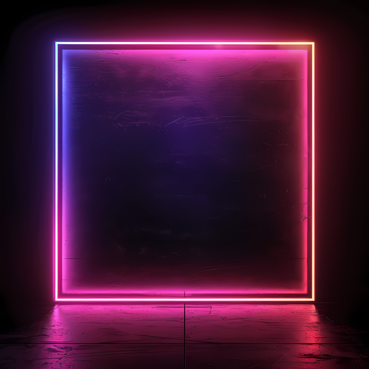 Neon Frame,Pink And Blue Neon,Glowing Frame
