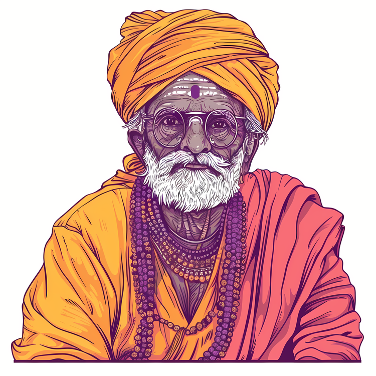 Indian Man,Old Man,Sari
