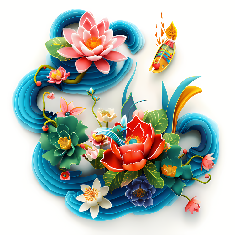 Songkran,Paper Art,Colorful