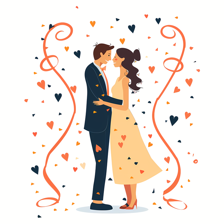 Wedding Theme,Romantic Wedding Couple,Love Story Illustration
