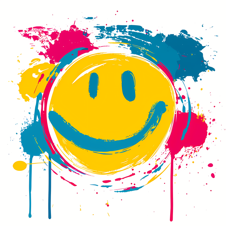 International Day Of Happiness,Smiley Face,Paint Splatter