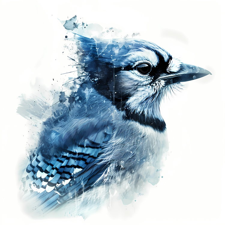 Blue Jay,Bird,Watercolor