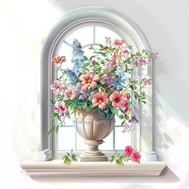 Window With Flowers,Flowers,Window