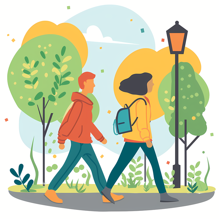 Take  A Walk In The Park,Boy With Sunglasses,Girl Holding Umbrella