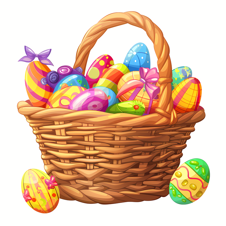 Easter,Basket,Eggs