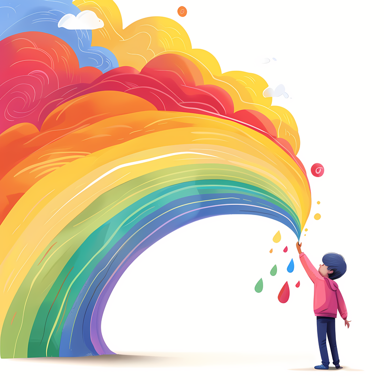 Find A Rainbow Day,Colorful,Painting