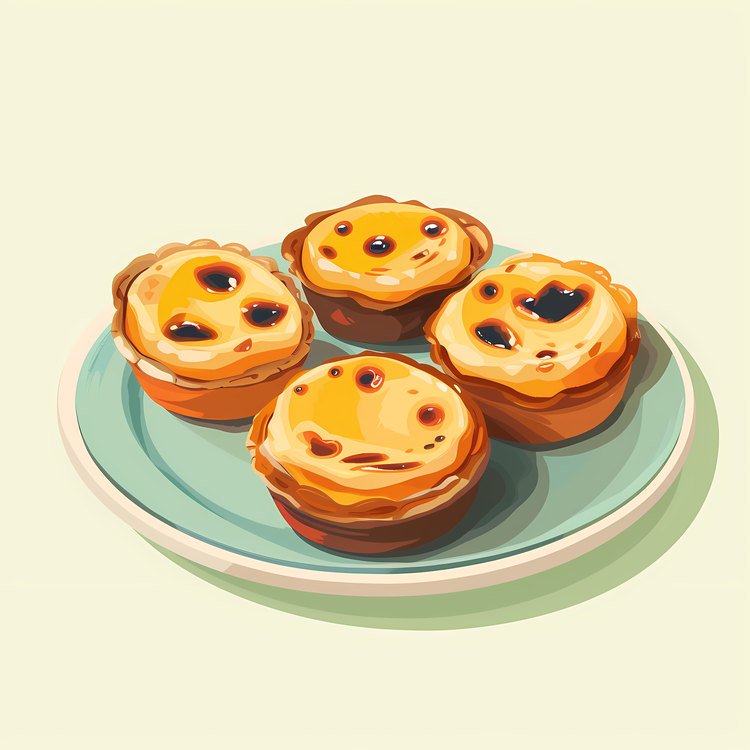 Pastel De Nata,Pastry,Blueberry Muffin