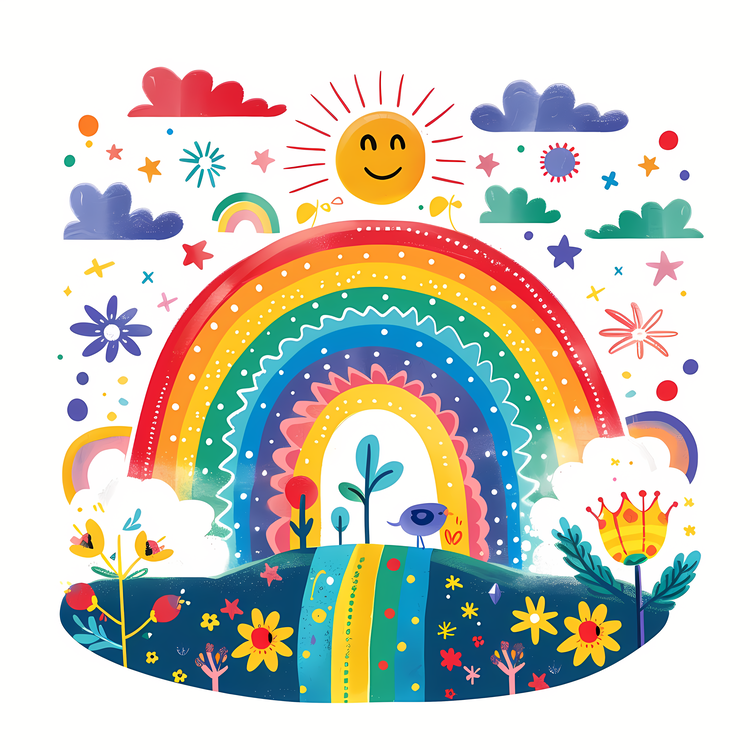 Find A Rainbow Day,Rainbow,Flowers
