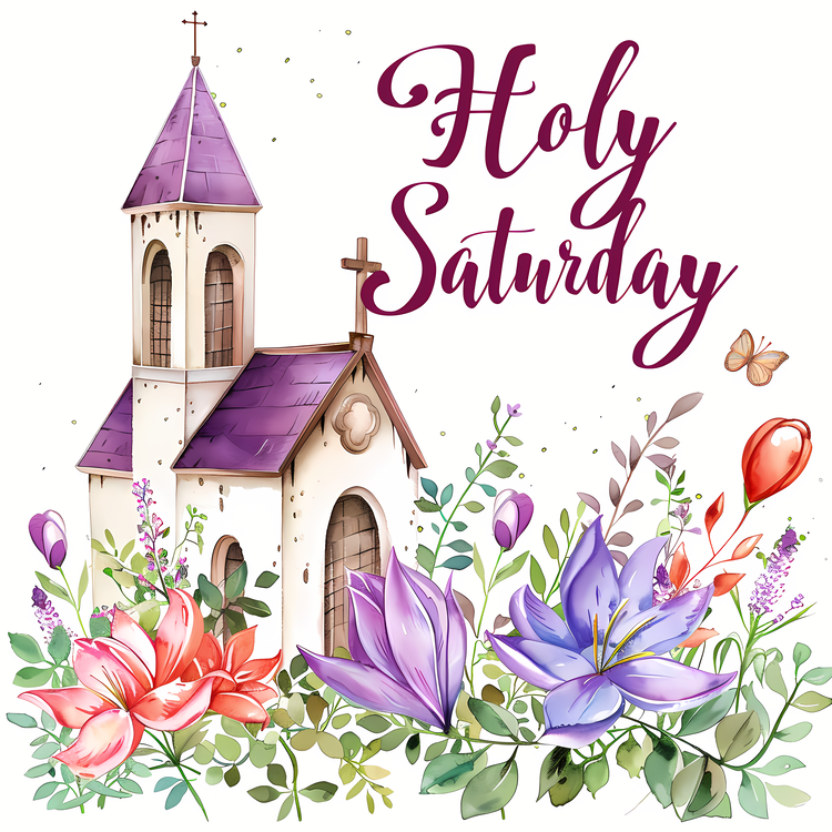 Holy Saturday,Church,Watercolor
