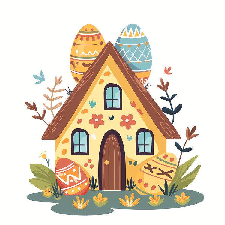 Easter Egg House,Cartoon House,Colorful