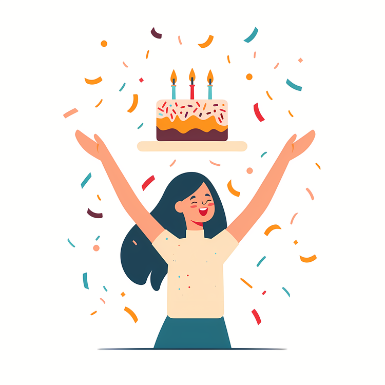 Birthday,Happy Birthday Cake,Woman Celebrating Birthday