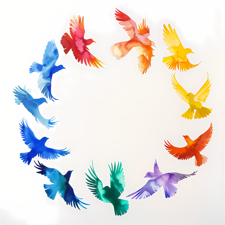 Reconciliation Day,Watercolor Birds,Flying