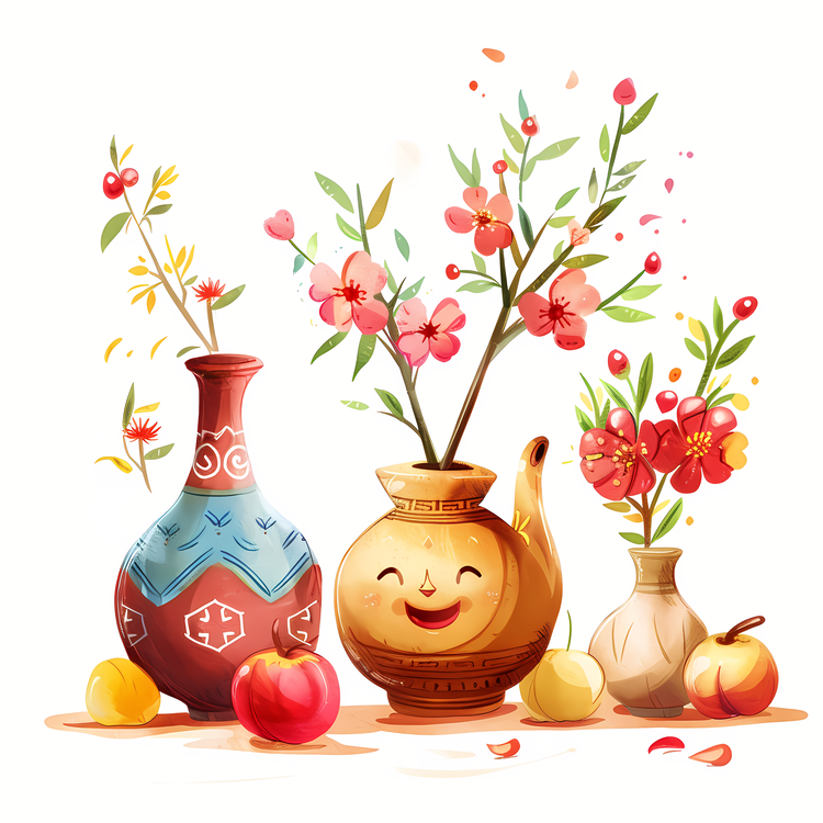 International Nowruz Day,Colorful,Vases