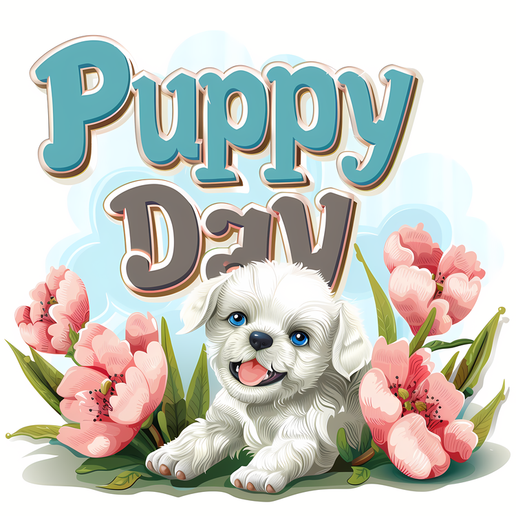 Puppy Day,Puppy,Flower