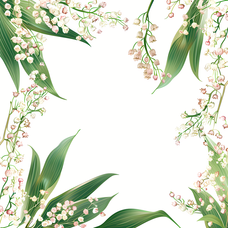 Floral Frame,Floral,Lilies Of The Valley