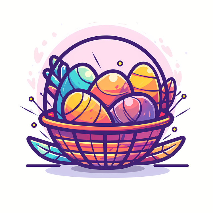 Happy Easter,Basket,Easter Eggs