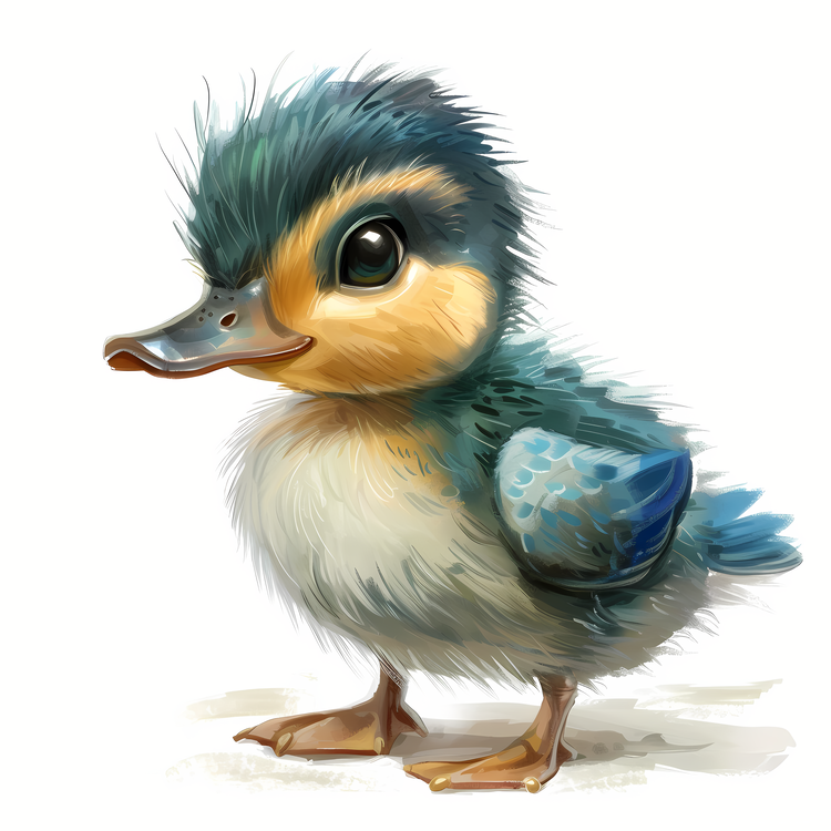 Cartoon Baby Duck,Tiny Duckling,Adorable Bird