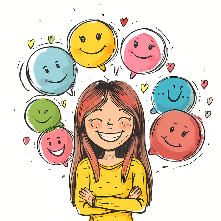 International Day Of Happiness,Girl,Emoticon