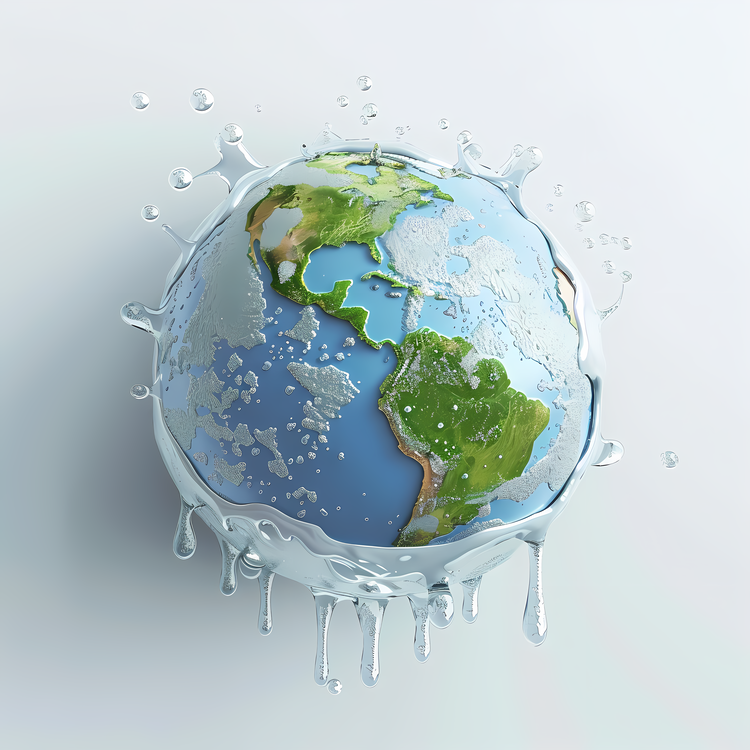 World Water Day,World Map,Water Droplets