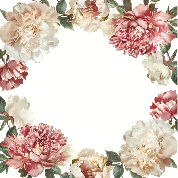 Floral Frame,Peonies,Floral Arrangement