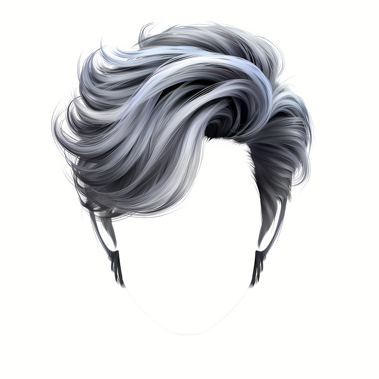 Man Hairstyle,Silver Wavy Hair,Short And Edgy Hair Style