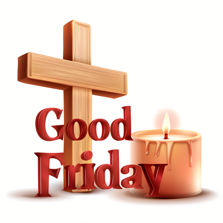 Good Friday,Cross And Candle,Religious Symbol
