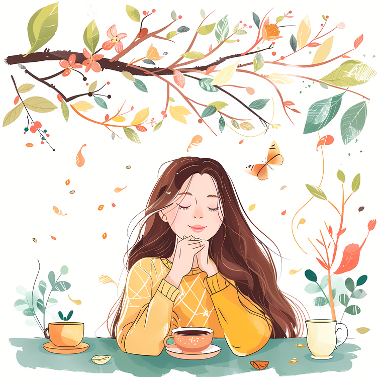 Spring,Coffee,Fall Leaves