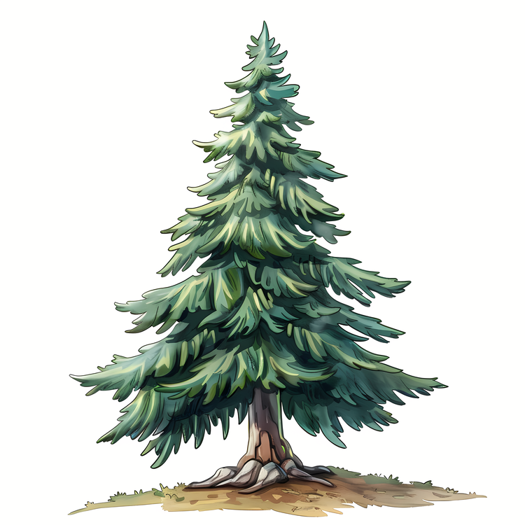 Fir Tree,Pine Tree,White Background