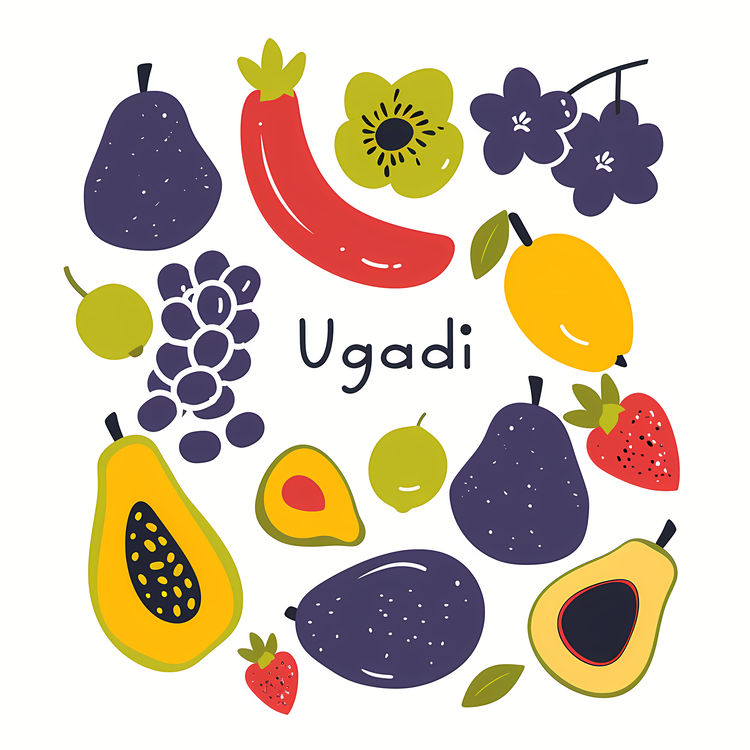 Happy Ugadi,Fruit,Colors