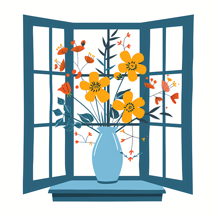 Window With Flowers,Window,Flowers