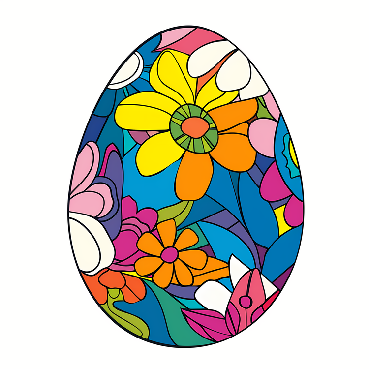 Easter Egg,Flowers,Colorful