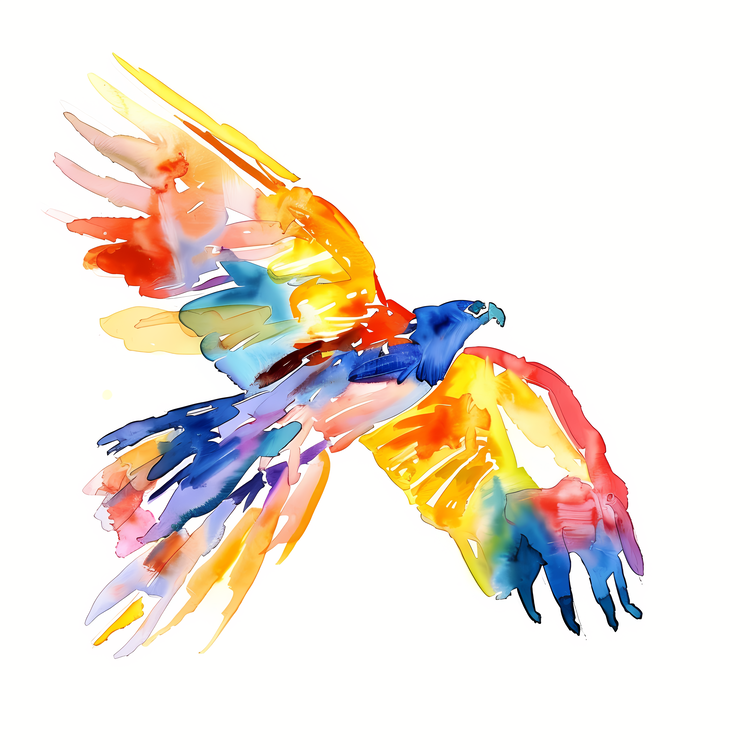 Watercolor Painting Eagle,Watercolor,Colorful