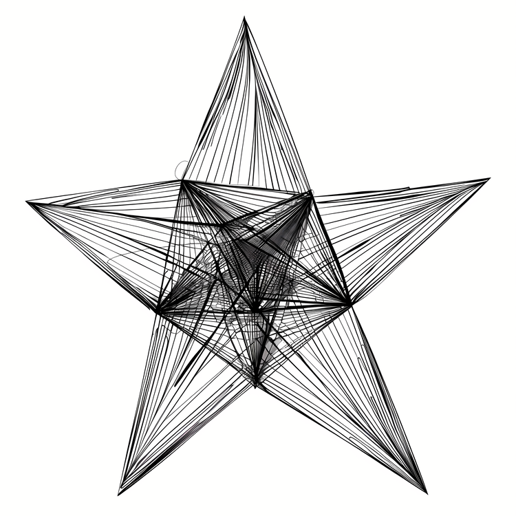 Star Shape,Abstract,Black And White