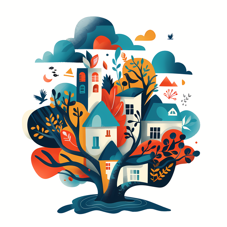 World Storytelling Day,Tree,Houses