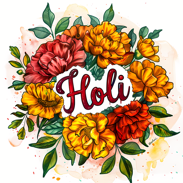 Holi,Bouquet,Colorful Flowers