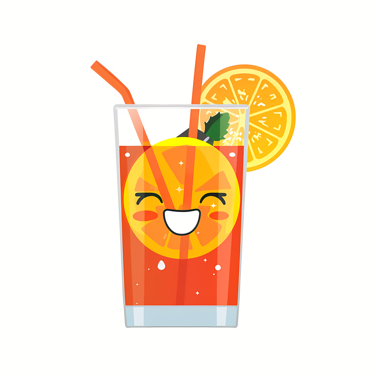 Cocktail Day,Orange Drink,Smiling Orange Juice