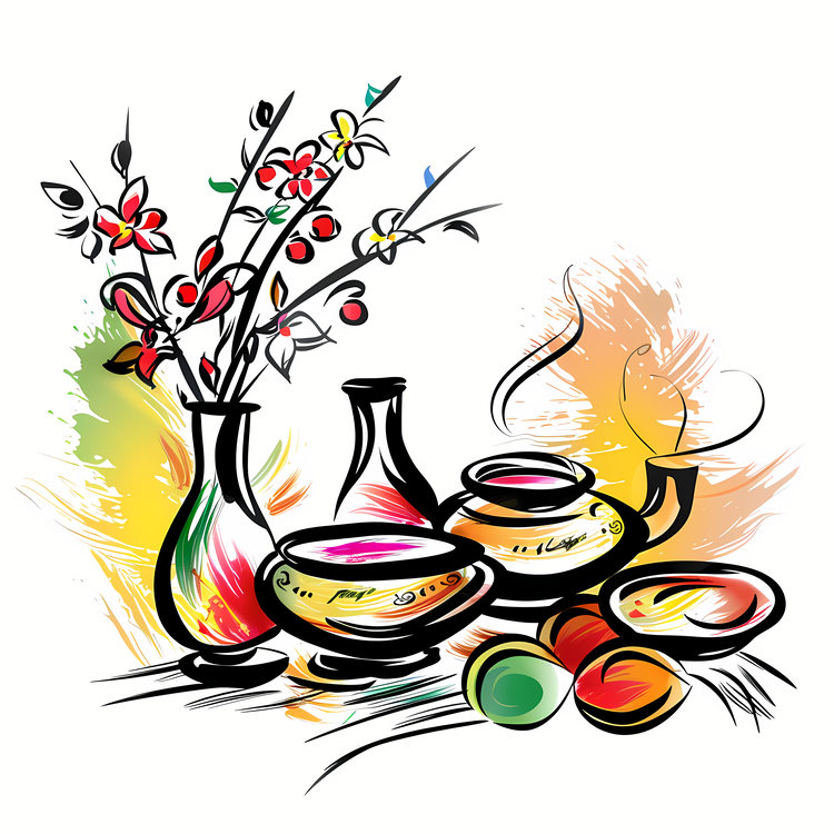 International Nowruz Day,Floral Vase,Colorful Flowers