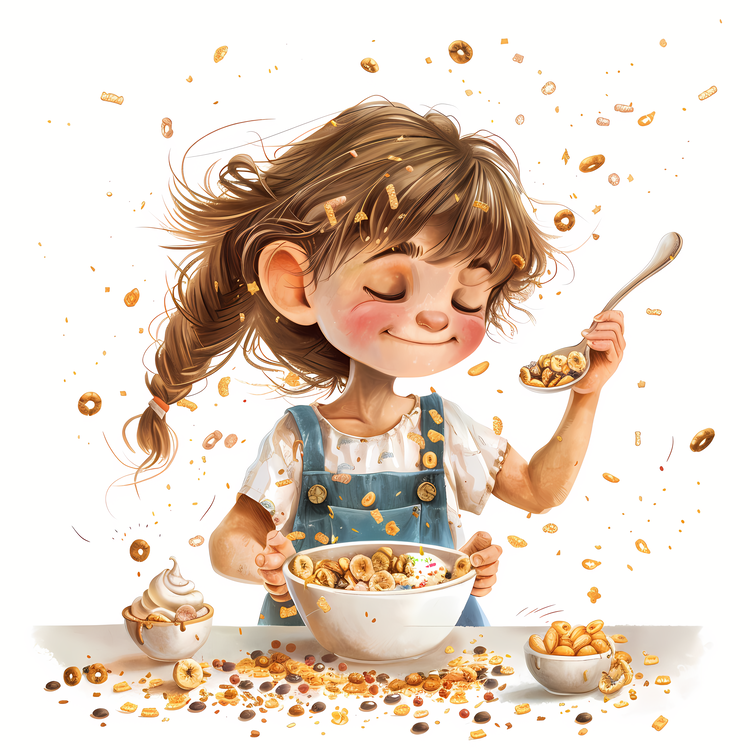 Cereal,Amazing Breakfast,Girl