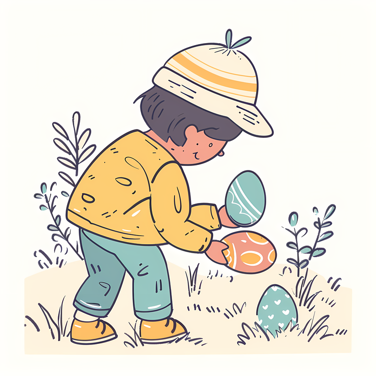 Easter Egg Hunting,Boy,Child