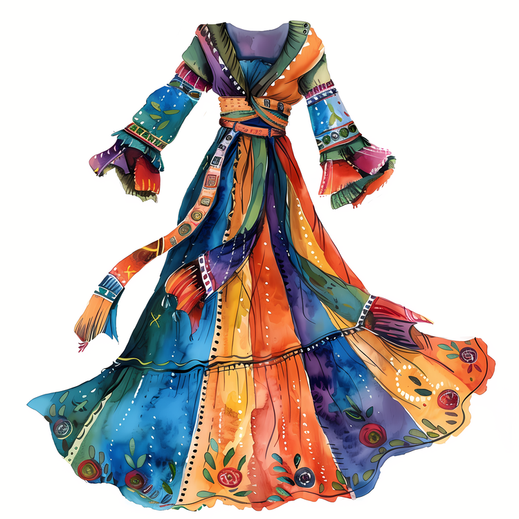 Boho Dress,Bohemian Style,Vintage Look