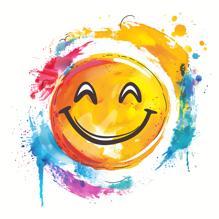 International Day Of Happiness,Smile,Watercolor
