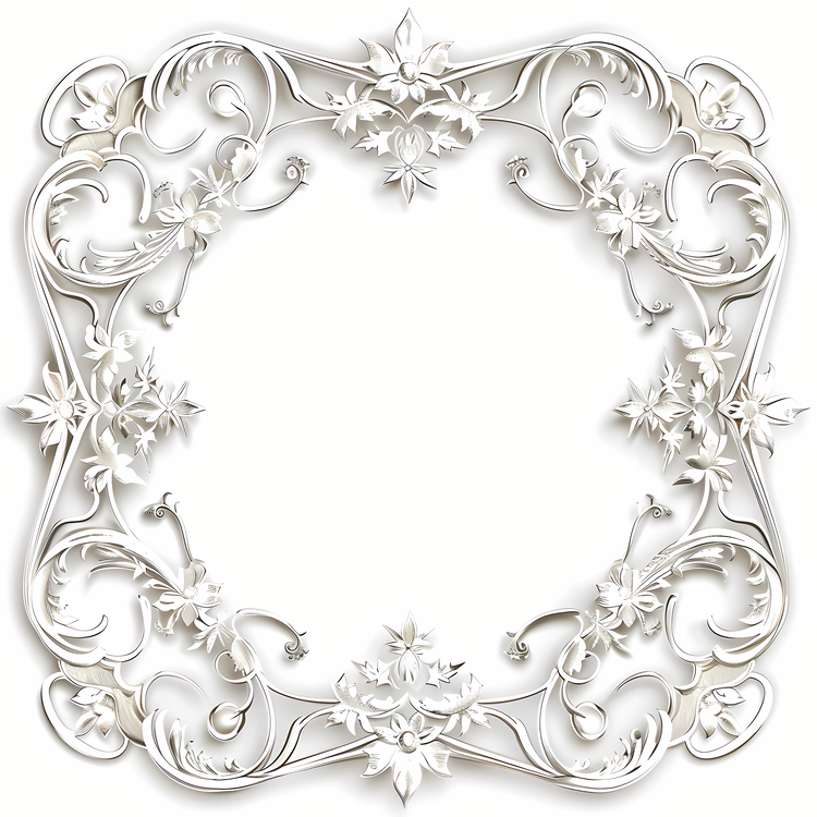 Wedding Frame,Floral,White