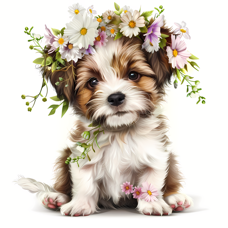 Puppy Day,Puppy,Flower Crown